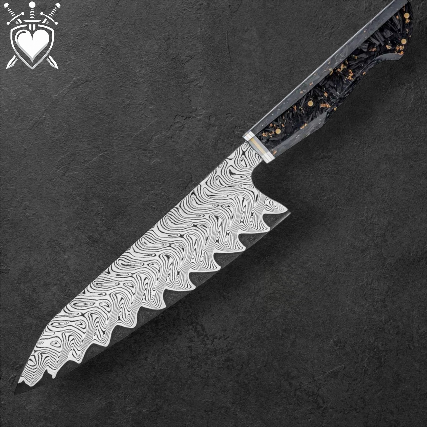 Coltelli Giapponesi damascati 67 strati serie "Carbon Flame"