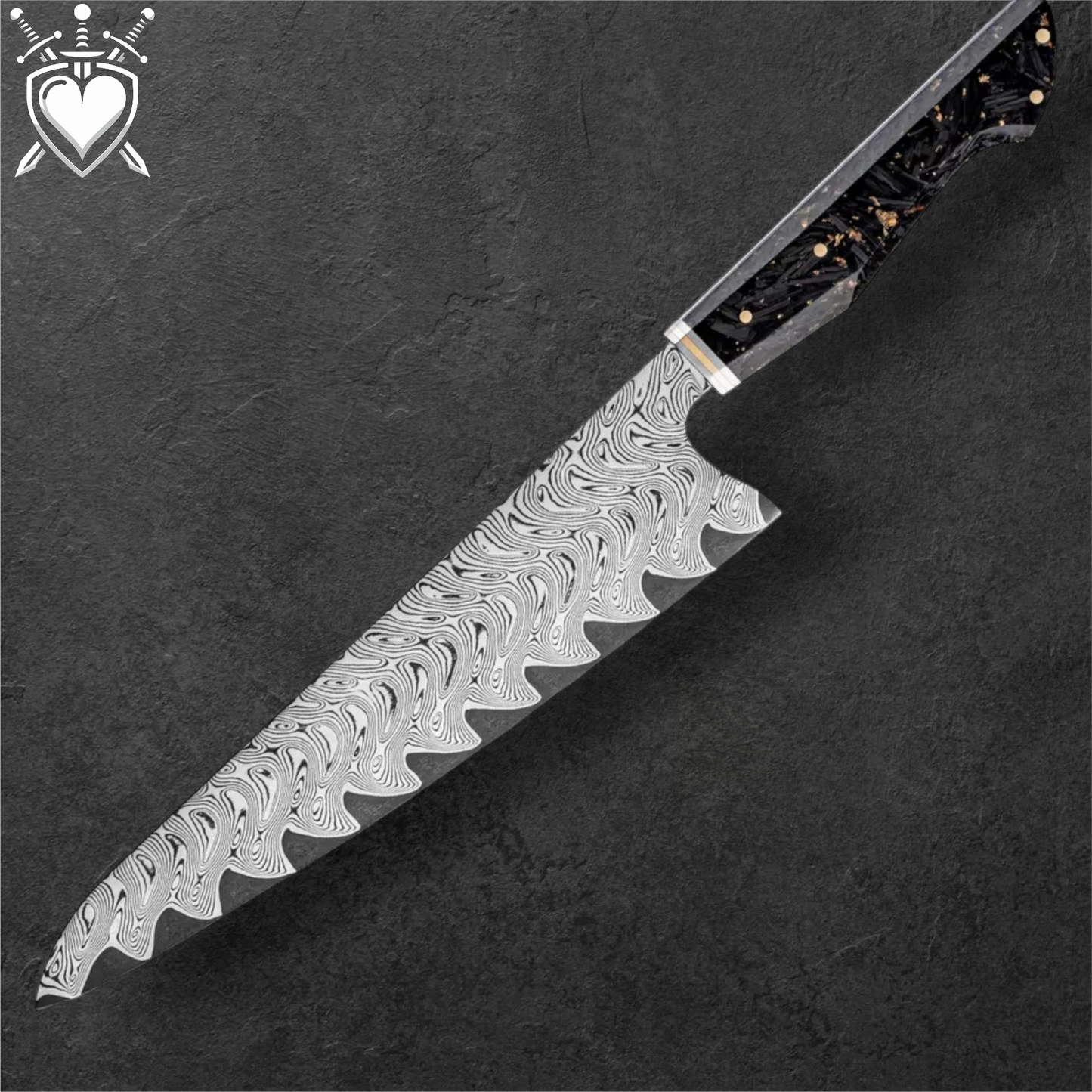 Coltelli Giapponesi damascati 67 strati serie "Carbon Flame"