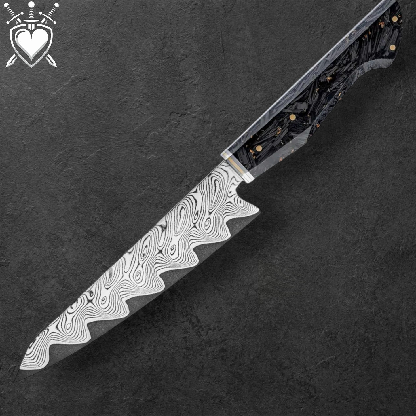 Coltelli Giapponesi damascati 67 strati serie "Carbon Flame"