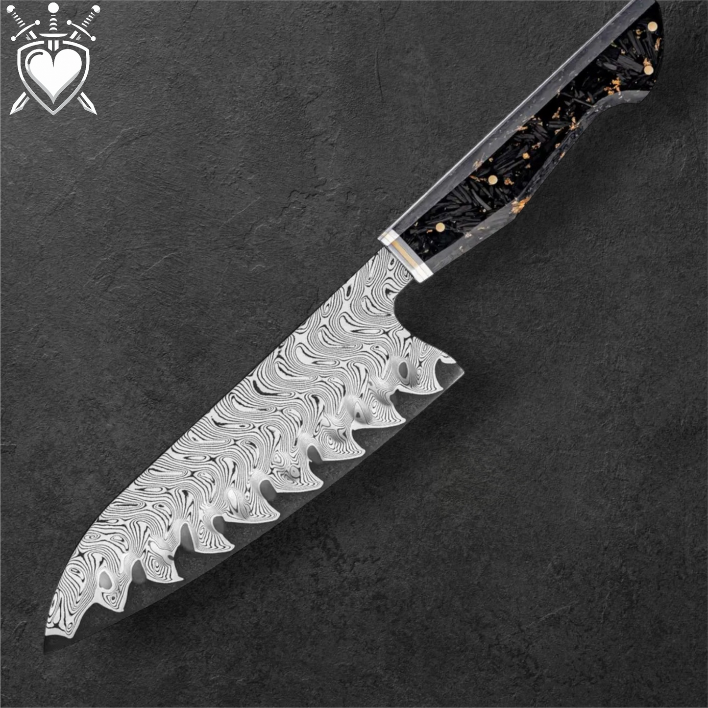 Coltelli Giapponesi damascati 67 strati serie "Carbon Flame"