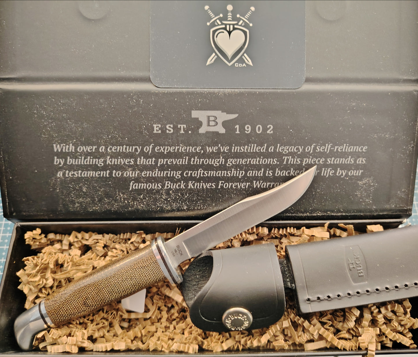 Buck Woodsman Pro 102 Green micarta