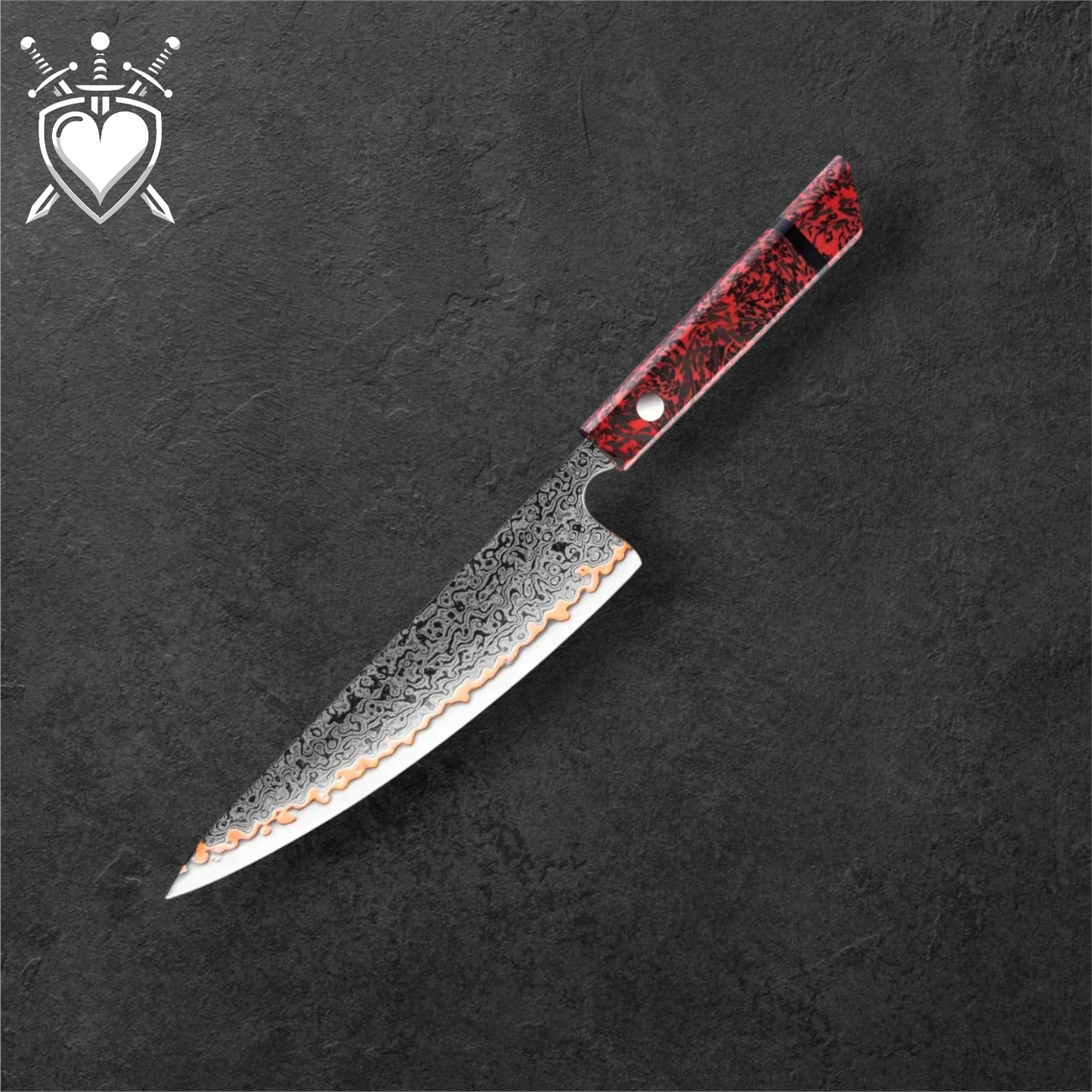 Coltello Damascato 56 strati Copper