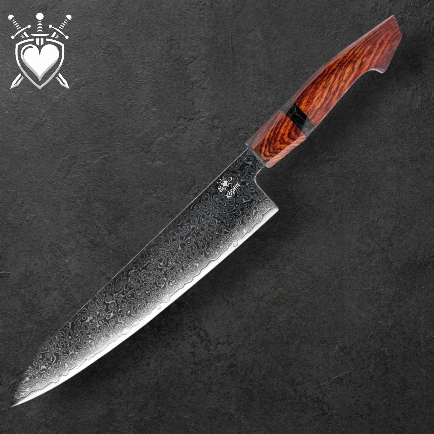 Coltello Giapponese Kōshin serie "SandalWood" 67 strati AUS-10