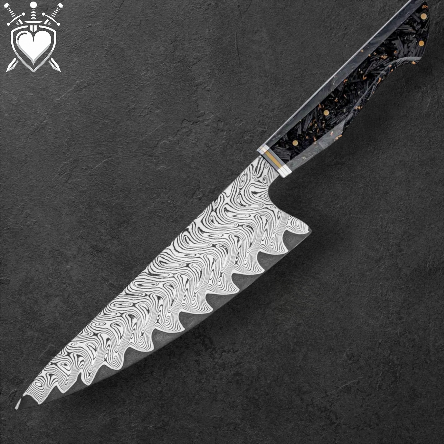 Coltelli Giapponesi damascati 67 strati serie "Carbon Flame"
