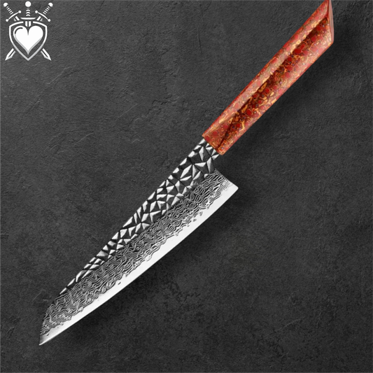 Coltello Giapponese Damascato 72 strati serie "Lux Hammered"
