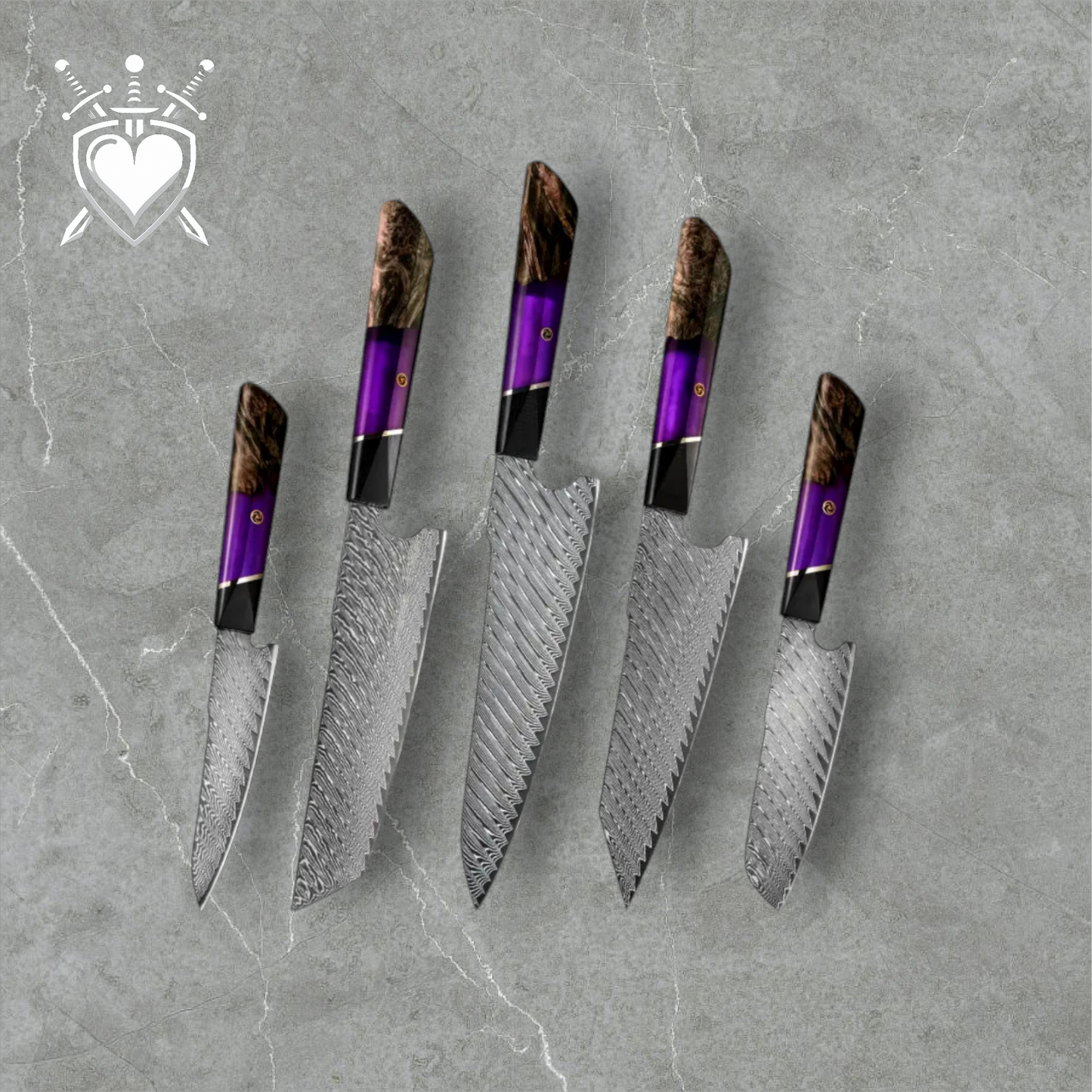 Set Coltelli Giapponesi serie "Hypnotic Purple"